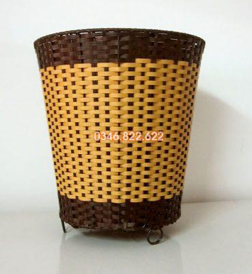 Thùng rác bằng mây không có nắp đậy