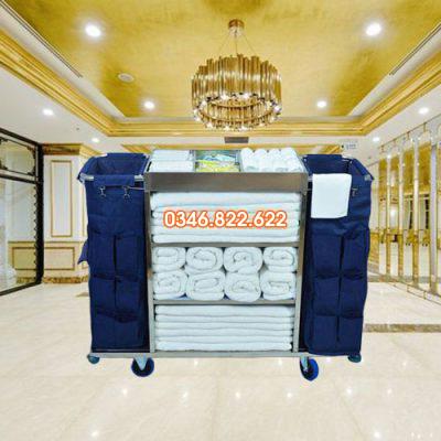 Xe đẩy dọn phòng inox