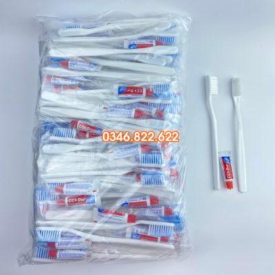 Bàn chải đánh răng cán trắng kem đỏ ( túi 100 chiếc )