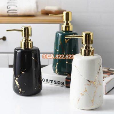 Bình đựng dầu gội , sữa tắm sứ