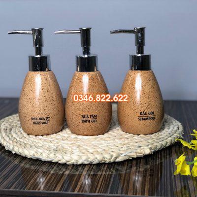 Bình đựng dầu gội , sữa tắm sứ