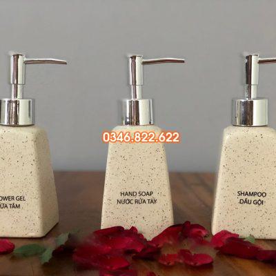 Bình đựng dầu gội , sữa tắm sứ