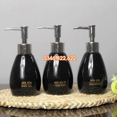 Bình đựng dầu gội , sữa tắm sứ