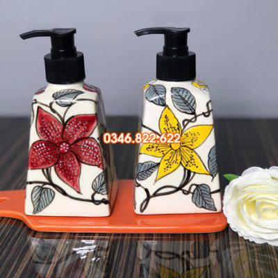 Bình đựng dầu gội , sữa tắm sứ