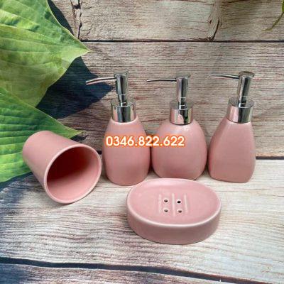 Bình đựng dầu gội , sữa tắm sứ