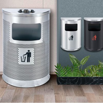 Thùng rác sảnh inox bán nguyệt