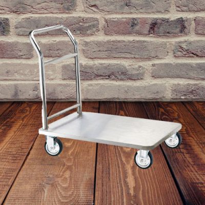 Xe đẩy hành lý khách sạn inox trắng