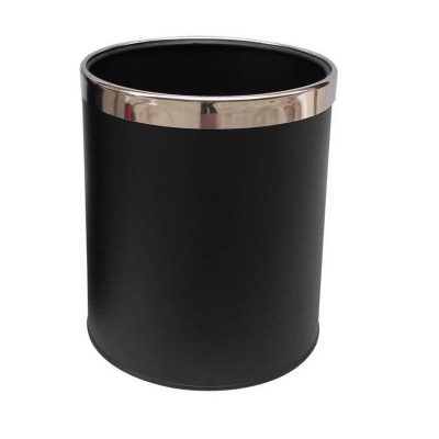 Thùng rác inox văn phòng 1 lớp màu đen