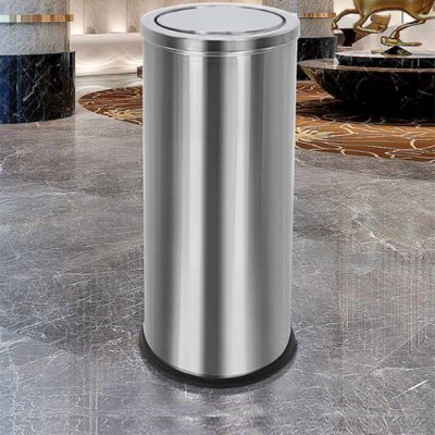 Thùng rác sảnh inox lắp lật màu bạc