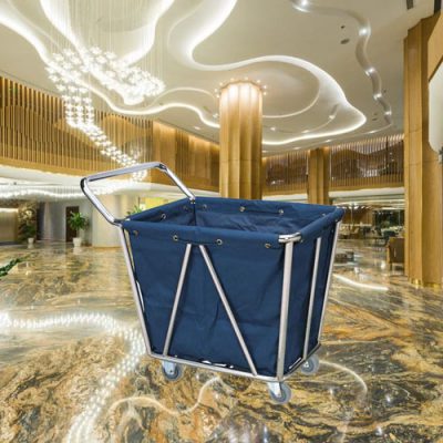 Xe để đồ giặt là khung inox có tay cầm