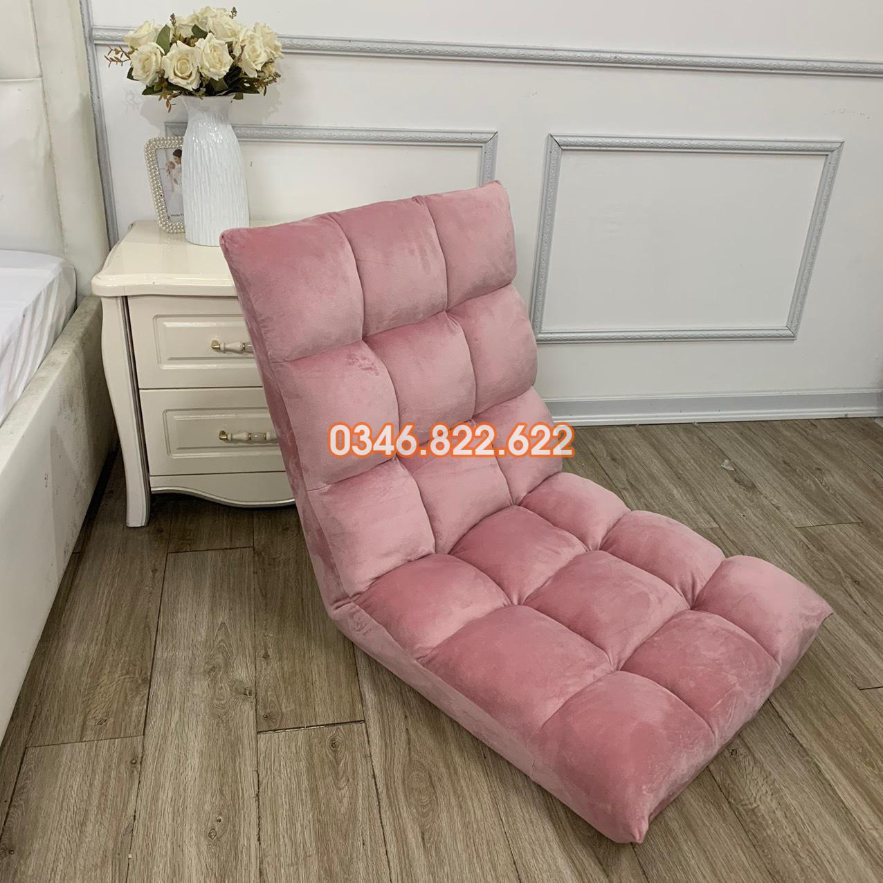 Ghế bệt tựa lưng tatami - màu hồng phấn Ghế bệt tựa lưng tatami - màu hồng phấn