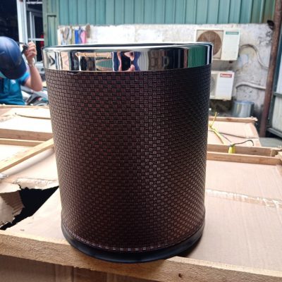 Thùng rác inox 2 lớp bọc da